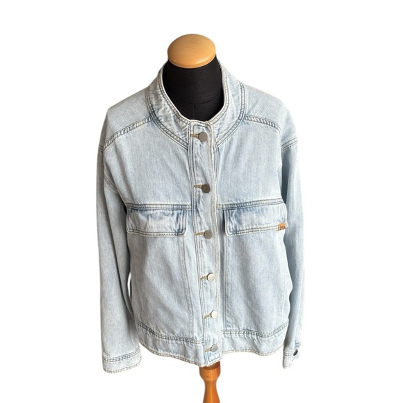 Zyia Jacket Crossroad Light Blue Denim Performance Button Up Cool Wash Size XXL - Picture 2 of 12